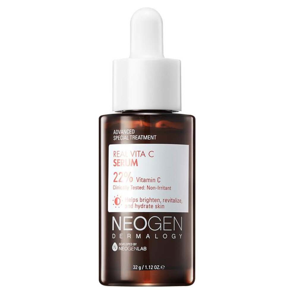Dermalogy By Neogenl Dermalogy By Neogen Real Vita C Serum 1.12 Oz (32G) - Brightening Hydrating Facial Serum With 22% Vitamin C (Pure Ascorbic Acid) Vitamin E Vit