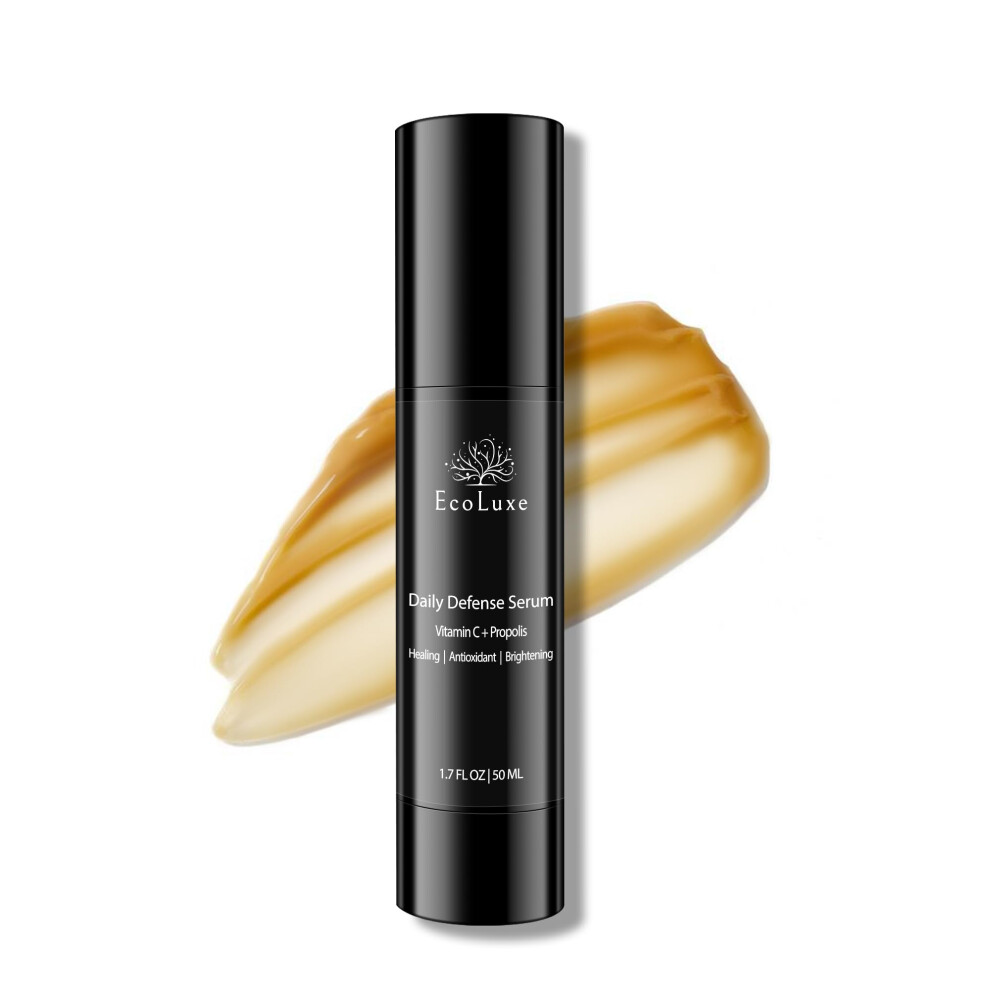 Ecoluxe Daily Defense Serum - Vitamin C + Propolis - Correcting Complex For Anti Aging Antioxidant And Brightening To Evenly Tone And Smooth Yo
