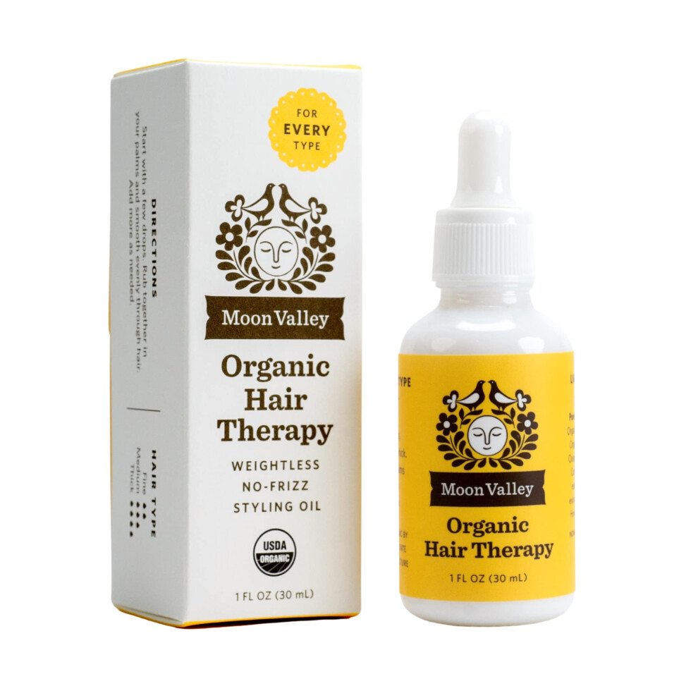 Moon Valley Organics Organic Hair Therapy For Every Type Of Hair With Mct Oil Jojoba Oil Argan Oil And Rosemary - Reduce Frizz Hydrate Heal