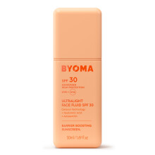 BYOMA SPF 30 Gesichtsfluid Ultraleichter Gesichts-Sonnenschutz fr alle Hauttne Leuchtender Glanz, kein Weistich LSF-Feuchtigkeitscreme strk