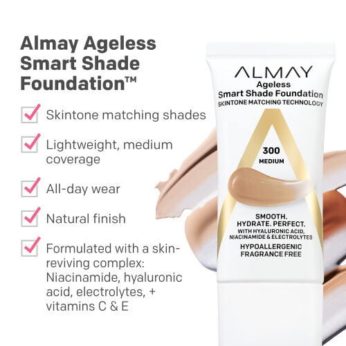 Almay, Anti-Age Smart Shade Foundation, 600 Bräune, 1 fl oz (30 ml) 2
