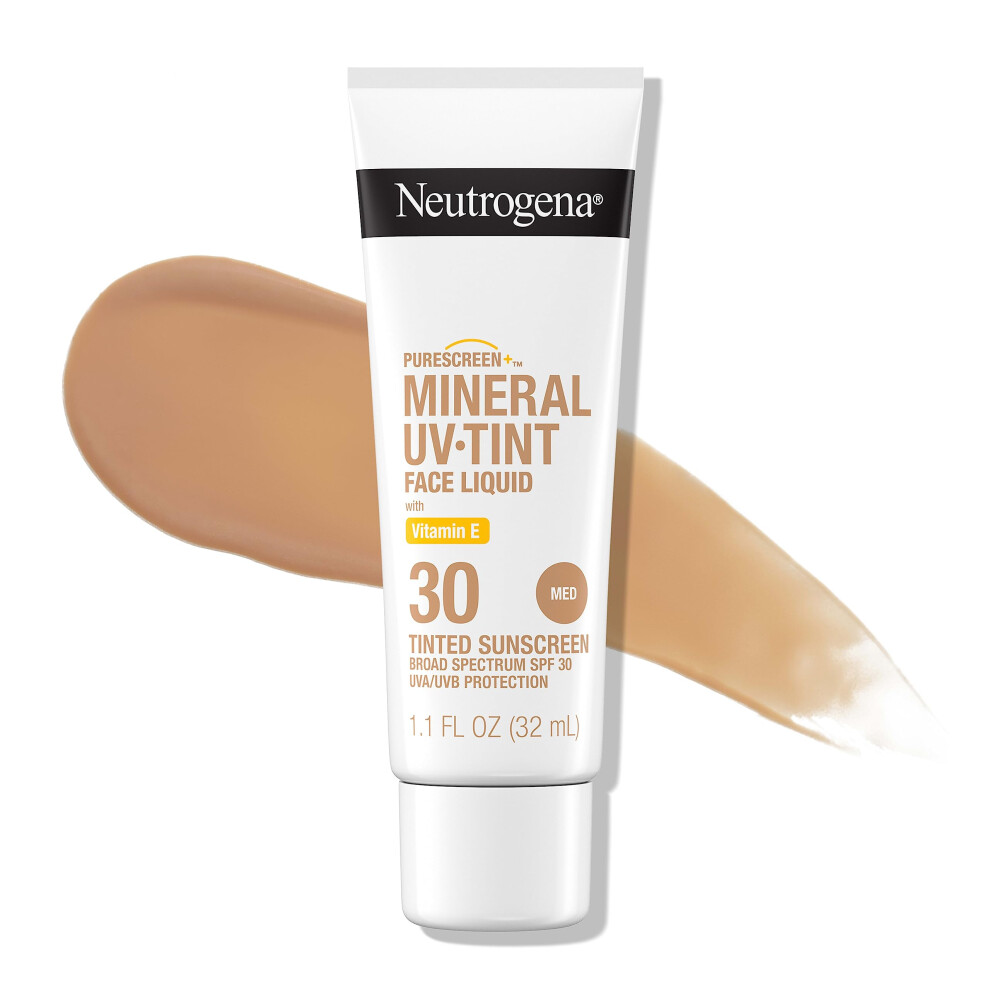 Neutrogena Purescreen+ Tinted Sunscreen for Face with SPF 30  Broad Spectrum Mineral Sunscreen with Zinc Oxide and Vitamin E  Water Resistant  Fr