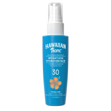 Hawaiian Tropic Weightless Hydration Water Mist for Face SPF 30  2.1oz | Travel Size SPF Face Mist Hydrating Spray  Non-Comedogenic Sunscreen Fac