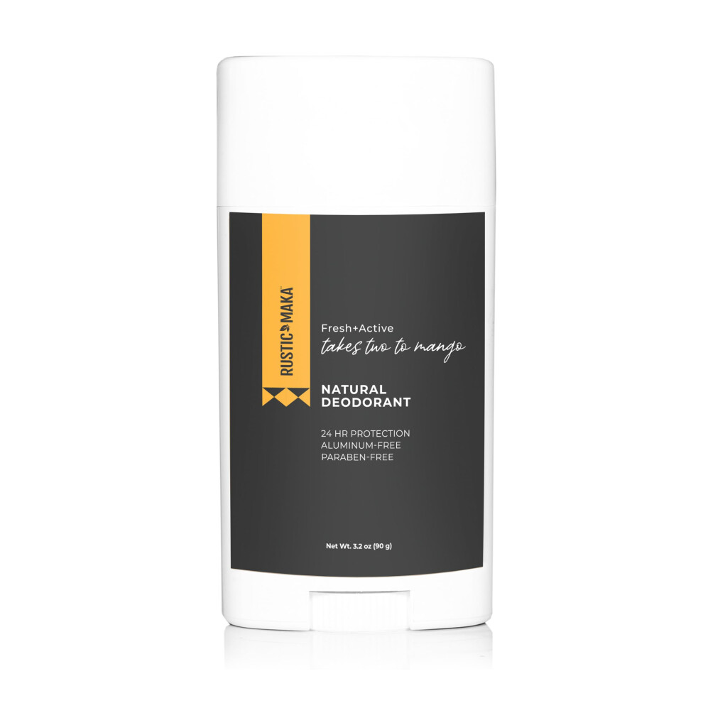 Rustic MAKA Natural Deodorant  Takes Two To Mango (Mango + Lime)  Free of Aluminum  Baking Soda & Parabens  Activated Charcoal + Magnesium  Conti-image-OPC-PHXPV87-NEW