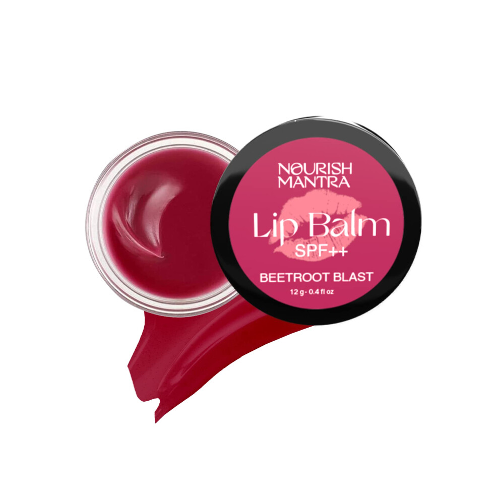 Nï¿½Hrungsmantra Nourish Mantra - Beetroot Blast Lip Balm With Spf | Made With Olive Oil, Shea Butter, Vitamin E And Avocado Oil | For Dry, Chapped & Dark Lips | Best