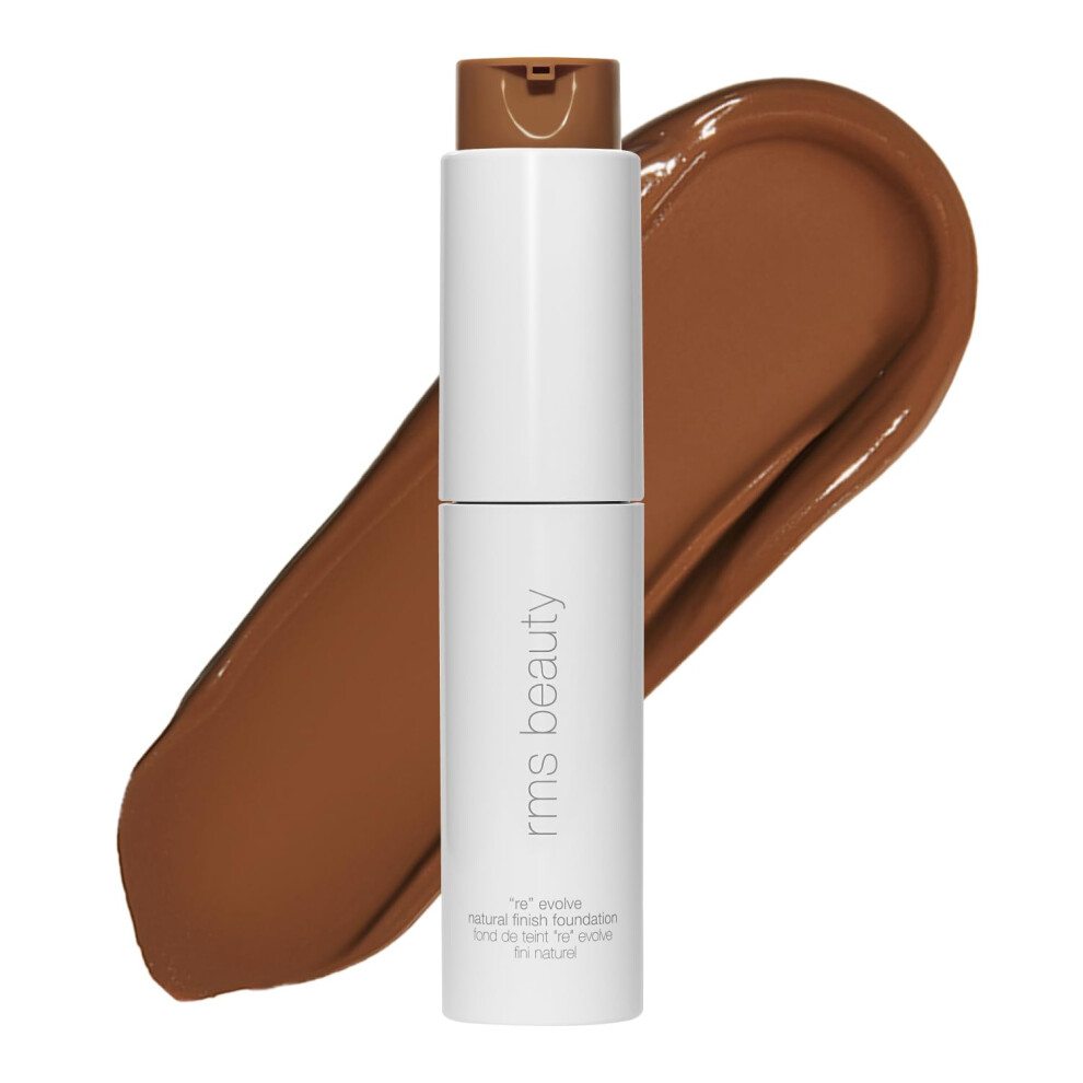 Rms Beauty Reevolve Natural Finish Foundation - Liquid Foundation Face Makeup, Makeup Foundation Skin Tint, Refillable Foundation Pump Make Up