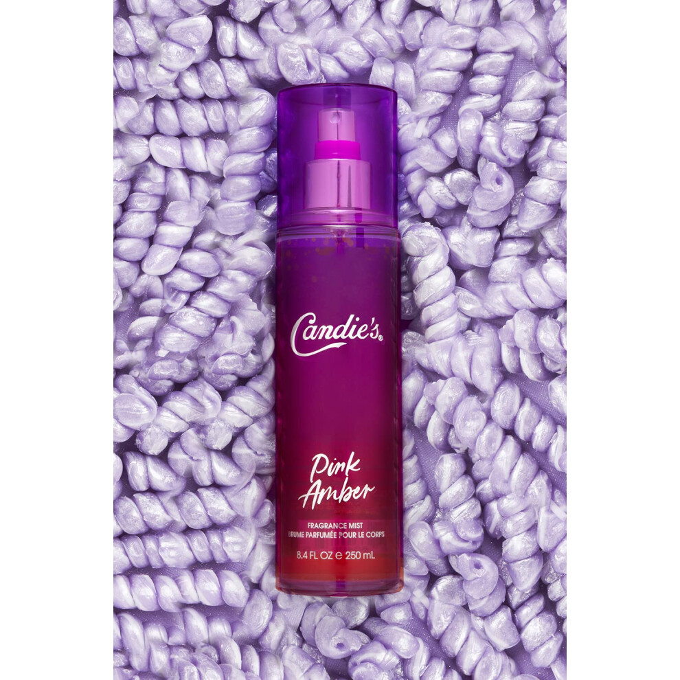 Candies Pink Amber Women's Pink/Amber Candie's Fragrance Mist Notes Of Currant Amberwood Pear Blossom Night Blooming Jasmine Warm Fragrances For 8.4 Fl. Oz