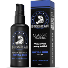 Bossman Bio-Schnurrbart- und Bartl fr Mnner 2 oz  natrliche Feuchtigkeitscreme fr den Bart mit Jojoba-, Argan- und Avocadolen (Royal Oud-Duft)