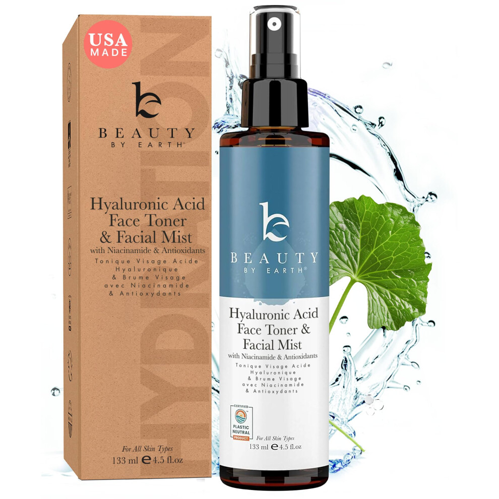 Beautï¿½ Par Terre Hyaluronic Acid Toner For Face - Usa Made With Natural & Organic Ingredients Hydrating Toner With Niacinamide Softens And Smoothes Dry & Sensit