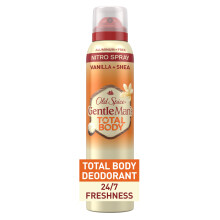 Old Spice Whole Body Deodorant for Men, Total Body Deodorant, Vanilla + Shea, Aluminum Free Deodorant Spray for 24/7 Freshness // Dermatologist Tested