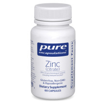 Pure Encapsulations Zink (Citratsalt) - för immunförsvar, vävnadsutveckling & ämnesomsättning* - Mineral tillskott med enzymer