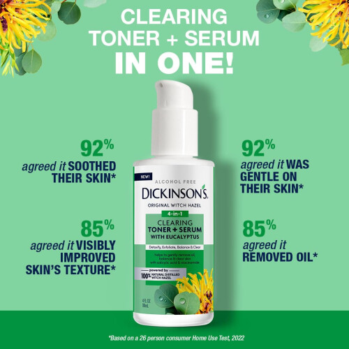 Dickinson's Witch Hazel Clearing Toner + Serum with Eucalyptus 1