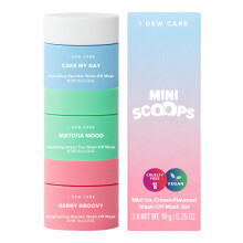 Mini naberacky I DEW CARE | Wash Off Face Mask Skin Care Trio | Samopce s kyselinou hyaluronovou | Oetren obliceje Vegansk bez krutosti Bez parab