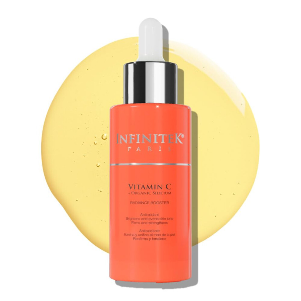 Infinitek Paris Vitamin C Face Serum - Hydrating And Brightening Antioxidant Skincare With Green Tea And Ginseng - Premium Vitamin C Facial Serum With
