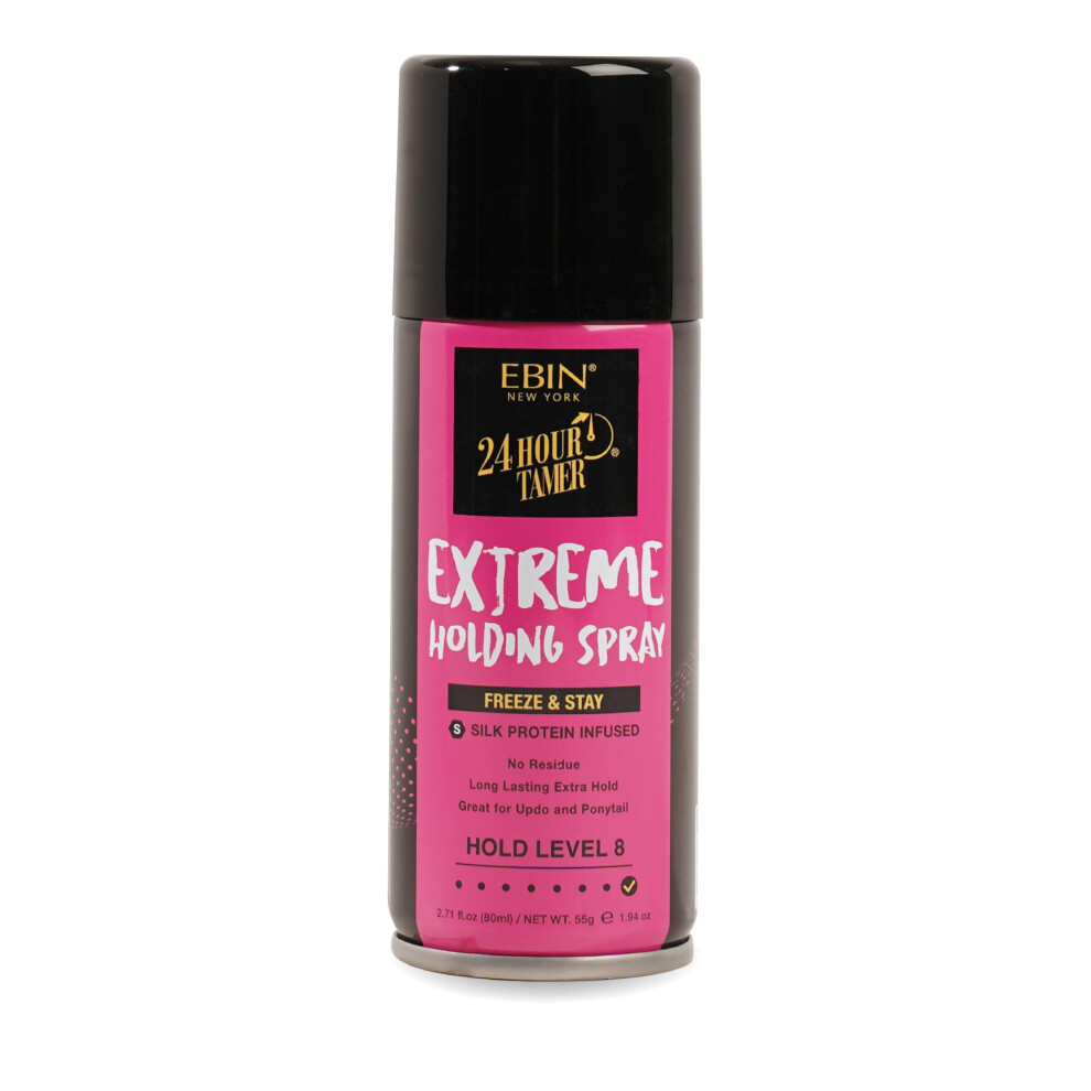 Ebin New York 24 Hour Tamer Intense Holding Spray - Freeze & Stay 1.94Oz/ 80Ml | Tames Frizz & Flyaway Gives High Shine & Volume All Day Hold