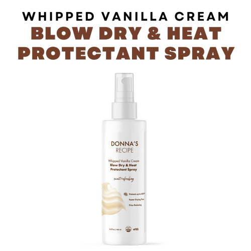 Receita de Donna de Tabitha Brown Spray de secagem e protetor de calor com chantilly de baunilha 1