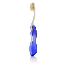 MOUTHWATCHERS Soft Flossing Toothbrush 1 Blue Folding Travel Toothbrush for Adults Ultra Clean Good for Sensitive Teeth and Gums by Dr. Plotk