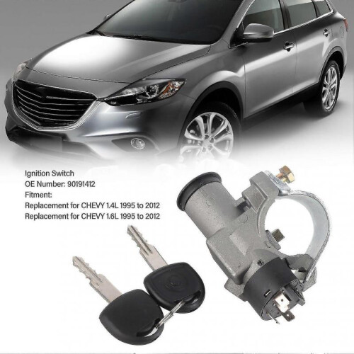 Automotive Ignition Starter Switch with 2 Keys for CHEVY 1.4L 1995-2012 - Replacement Ignition Switch 90191412 2
