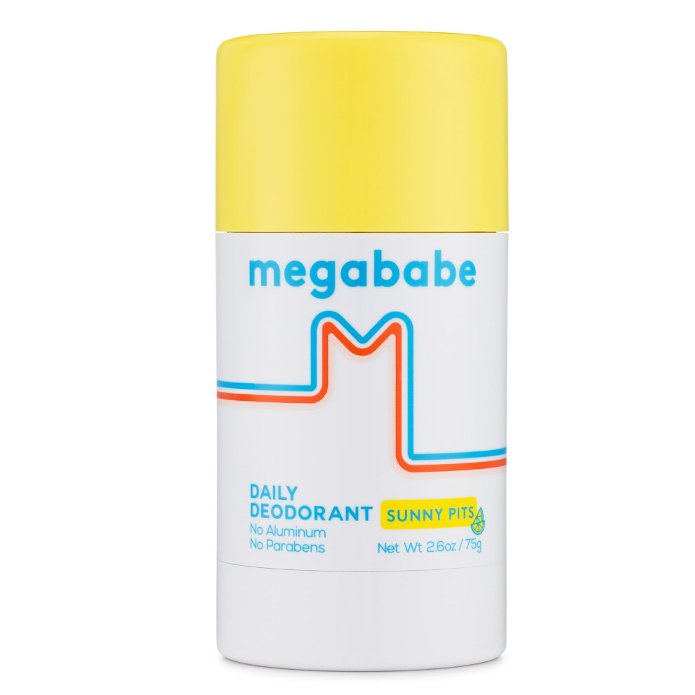 Megababe Daily Deodorant - Sunny Pits | Aluminum-Free, Clear & Clean | 2.6 Oz