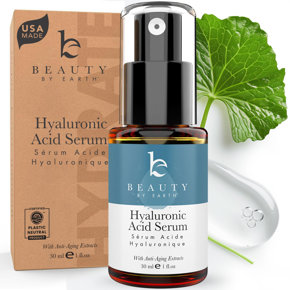 Beautï¿½ Par Terre Hyaluronic Acid Serum For Face - Usa Made With Natural & Organic Ingredients Hydrating Anti Aging Face Serum Softens And Smoothes Dry & Sensiti
