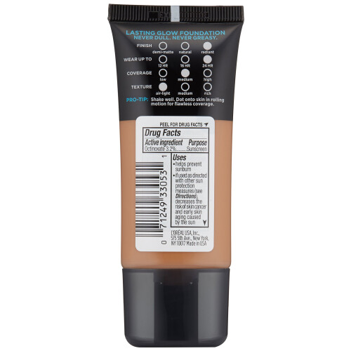 L’Oréal Paris L'Oreal Paris Makeup Infallible 24HR Pro-Glow Foundation, Creme Cafe, 1 fl oz. 1
