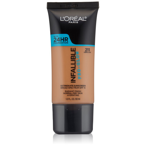 L’Oréal Paris L'Oreal Paris Makeup Infallible 24HR Pro-Glow Foundation, Creme Cafe, 1 fl oz.