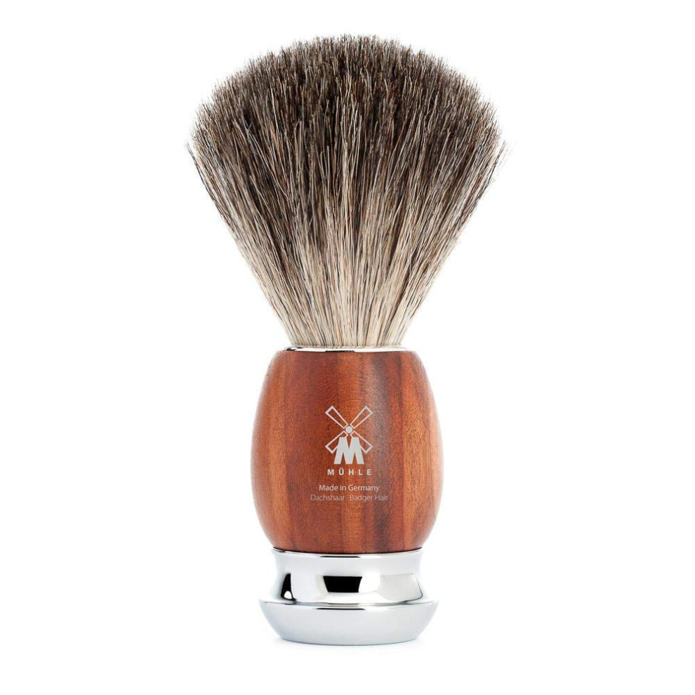 Mhle Red Vivo Plum Wood Pure Badger Shaving Brush - Luxury Shave Brush For Men Rich Lather