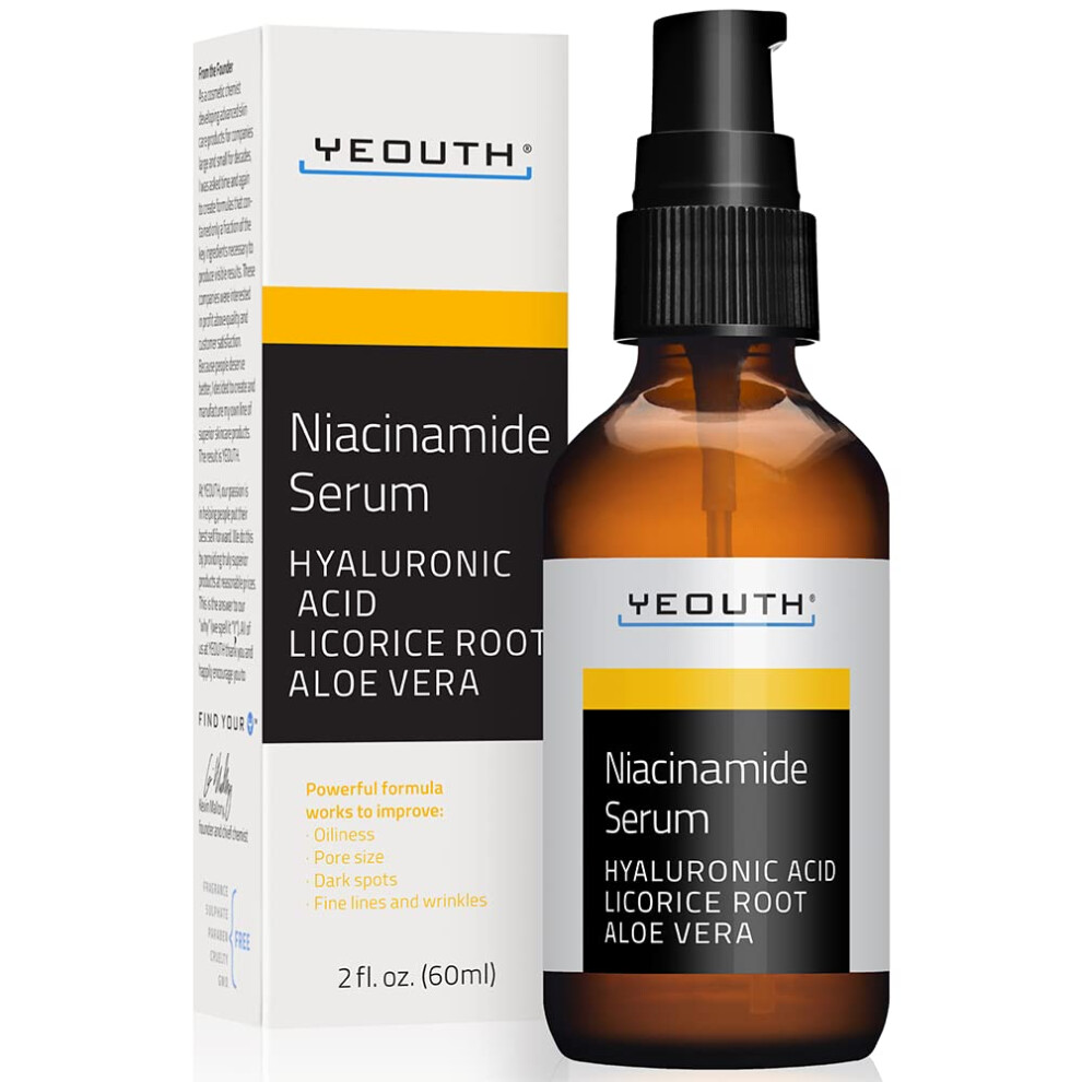Yeouth Niacinamide Serum For Face 10% With Hyaluronic Acid & Aloe Vera Hydrating B3 Face Serum For Women & Men Brightening Serum Enhancing Ski