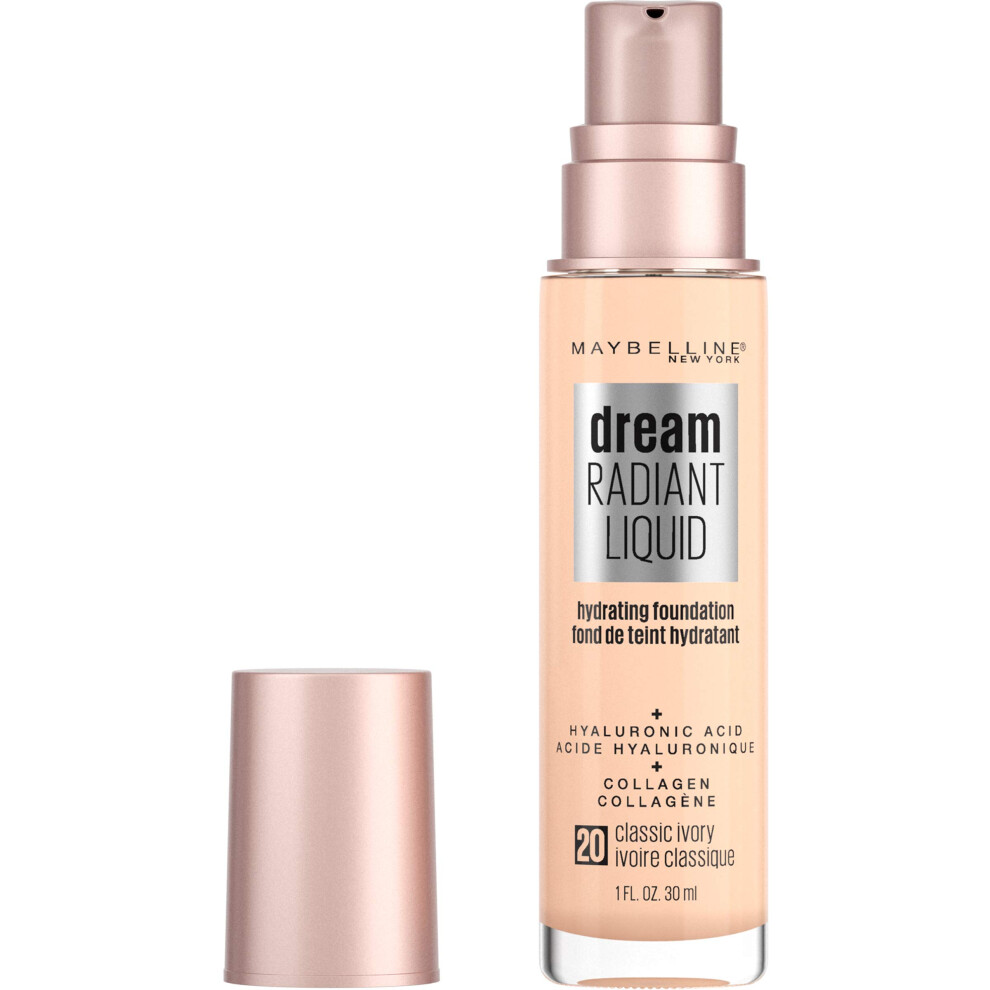 Maybelline Dream Radiant Liquid Medium Coverage Hydrating Makeup Lightweight Liquid Foundation Classic Ivory 1 Count