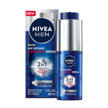 NIVEA MEN Age Defense Advanced Gesichtsserum fr dunkle Flecken mit Thiamidol (TM) + Hyaluronsure. Das schnell einziehende Gesichtsserum fr Mnner