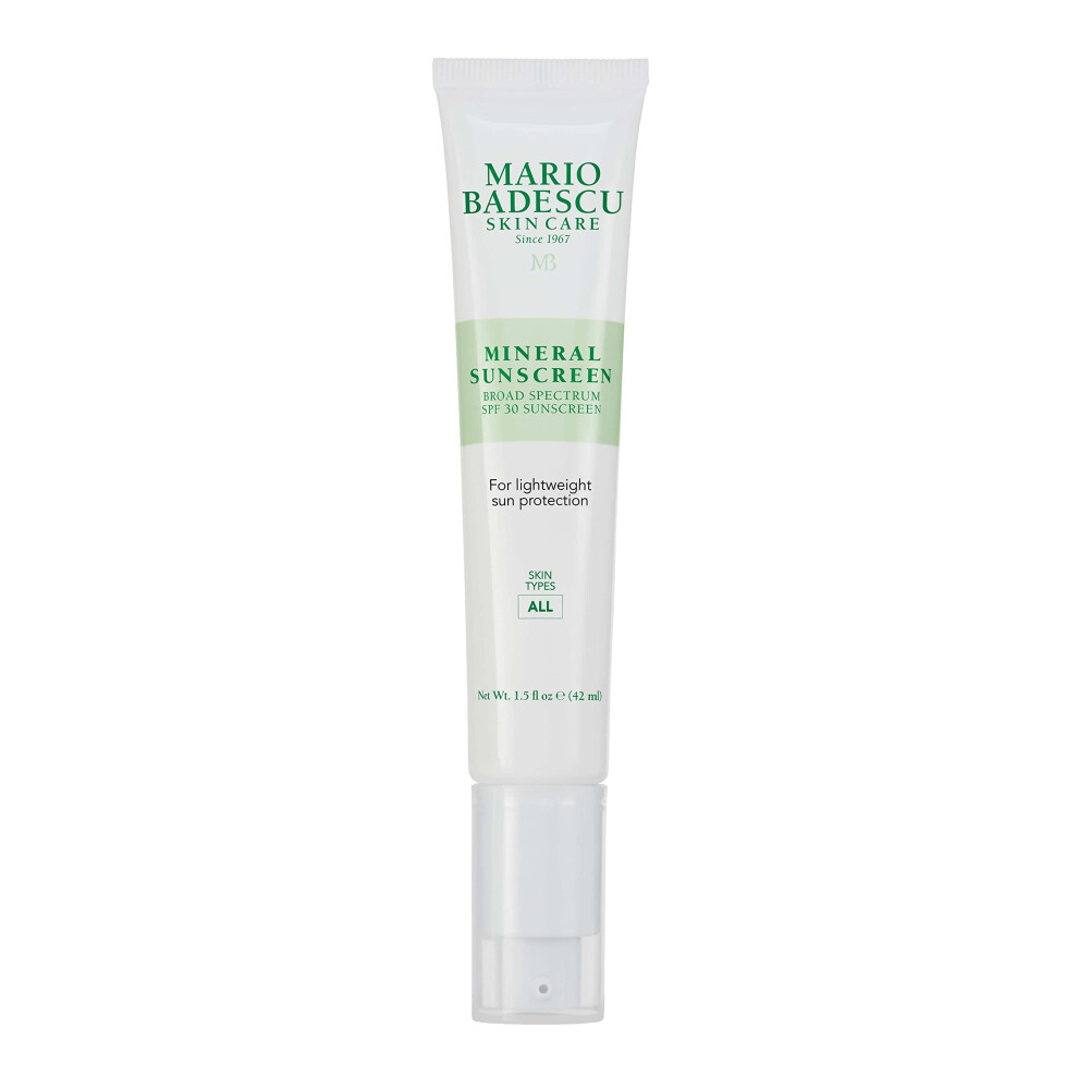 Mario Badescu Mineral Sunscreen SPF 30 for All Skin Types | Reef Safe  Oil-free Moisturizer Formulated with Zinc Oxide  Hyaluronic Acid & Antioxi