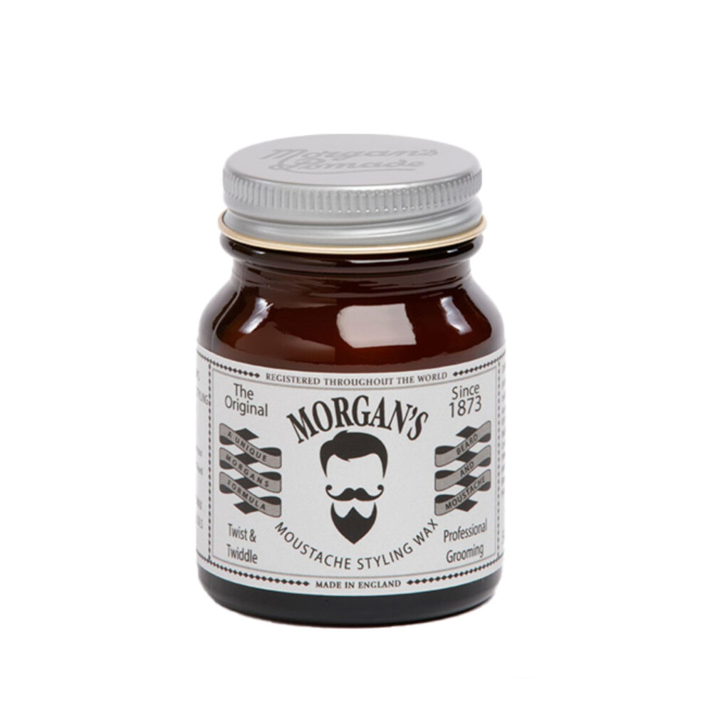 Morgan's Pomade Amber Moustache Styling Wax Twist And Twiddle Ultra-Stiff Strong Natural Wax Perfect For Moustache Shaping And Styling With Essential