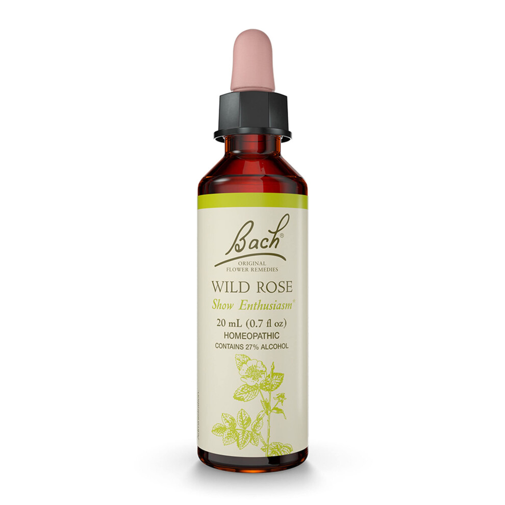 Bach Flower Remedies Bach Original Flower Remedies Wild Rose - Show Enthusiasm - Natural Homeopathic Flower Essence For Emotional Balance - Vegan Gluten Free Sugar