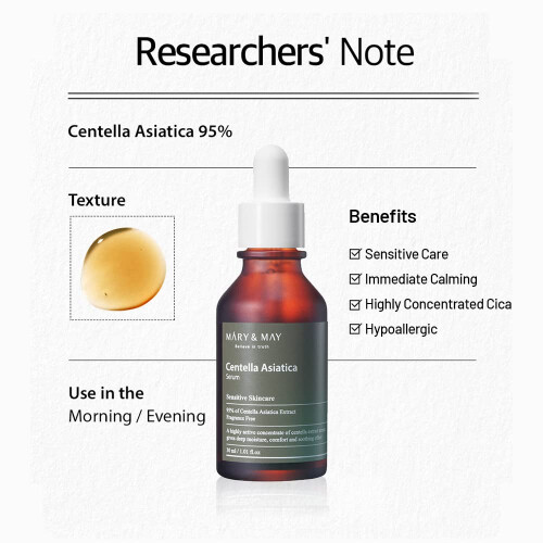 Mary & May, Centella Asiatica Serum, Duftstofffrei, 1,01 fl oz (30 ml) 2