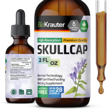 BIO KRAUTER Skullcap Ört Tinktur - Scutellaria Lateriflora Vätskeextrakt - Alkohol- och sockerfri - Veganska droppar 2 Fl.Oz.