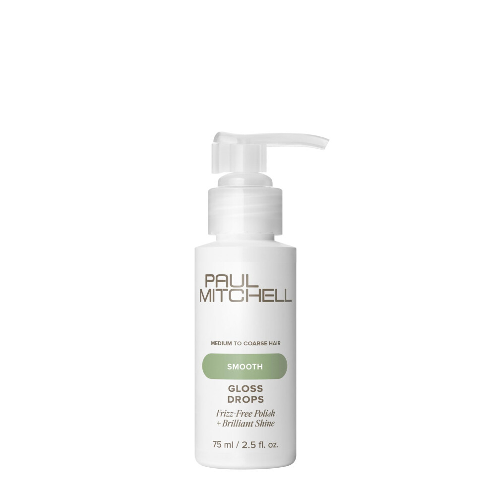 Paul Mitchell Gloss Drops Shine Serum  Frizz-Free Polish  Brilliant Shine  For Medium To Coarse Hair  2.5 fl. oz