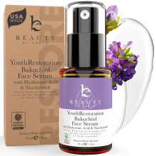 Bakuchiol Face Serum - USA Made with Natural & Organic Ingredients Plant Based Retinol Alternative for Sensitive Skin Smoothes Wrinkles & Fine
