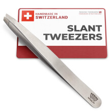 Regine Schweiz Schrägpinzette - Handgefertigt - Professionelle Augenbrauen- & Haarentfernung