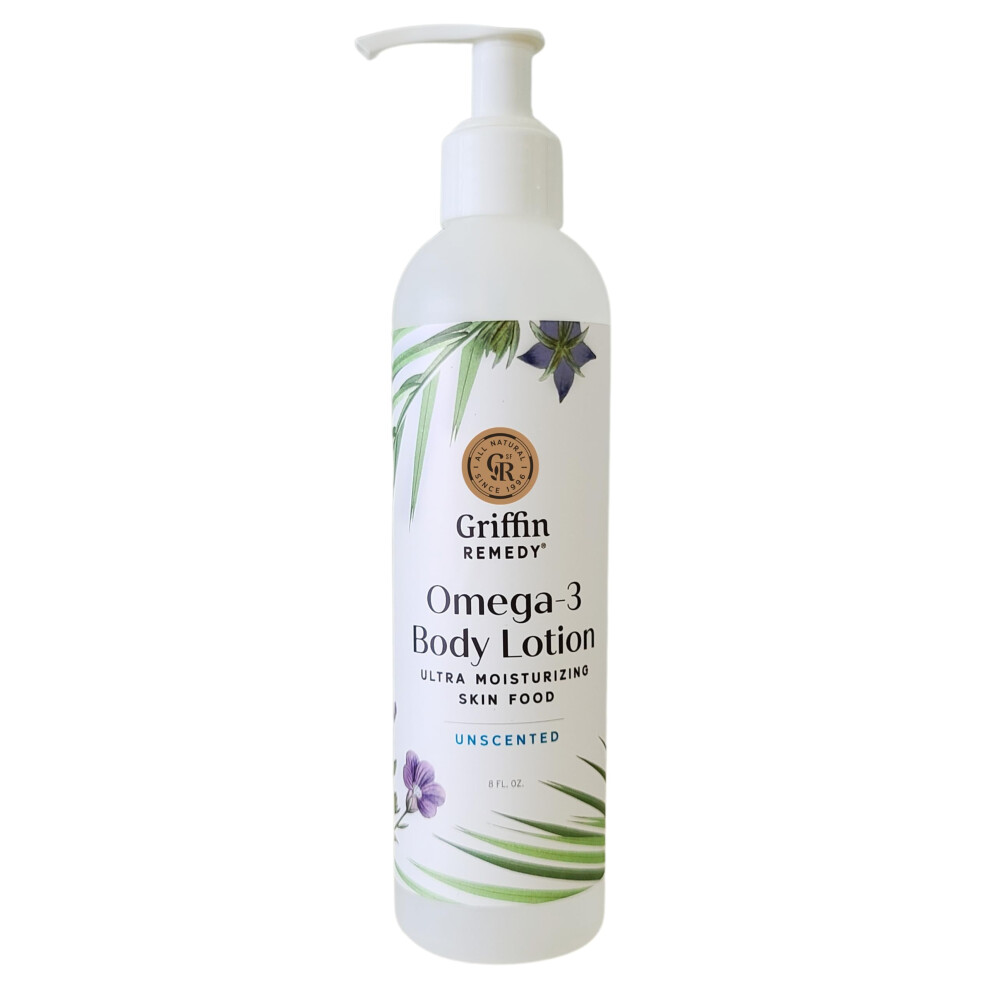 Griffin Remedy Omega-3 Body Lotion-Unscented With Organic Msm And Essential Oils Ultra Moisturizing All Natural Paraben Free Sulfate Free 8 F