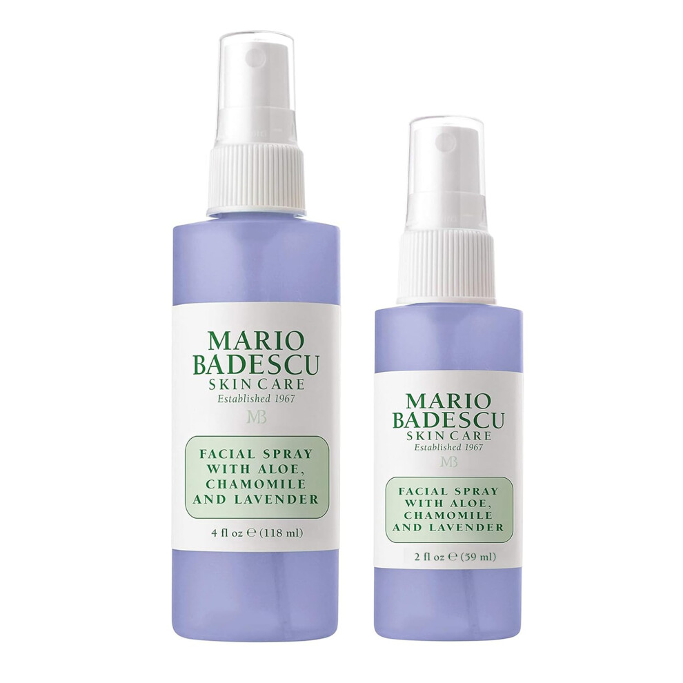 Mario Badescu Facial Spray with Aloe  Chamomile and Lavender for All Skin Types | Face Mist That Hydrates and Restores Balance & Brightness | 4 F