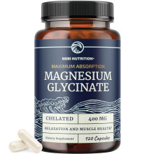 Magnesiumglycinat 400 mg | Hochabsorbierbare Formel fr Schlaf, Ruhe, Muskelentspannung, Herz, Knochen und Nervenuntersttzung fr Frauen und Mn