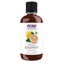 NOW Essential Oils  Grapefruit Oil  Sweet Citrus Aromatherapy Scent  Cold Pressed  100% Pure  Vegan  Child Resistant Cap  4-Ounce