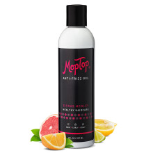 MopTop Salon Anti Frizz Gel de fixao mdia, sem frizz, cabelos cacheados e crespos feitos com Aloe Sea Botanicals e mel, reduz o frizz, fixa ca