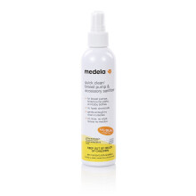 Medela Quick Clean Brystpumpe Sanitizer Spray - Sikker, Ingen Skylning, Eliminere 99,9% Bakterier