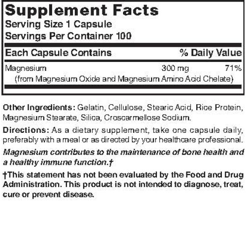 Nature's Blend Elemental Magnesium Amino Acid Chelt 300 mg 100 Count 2