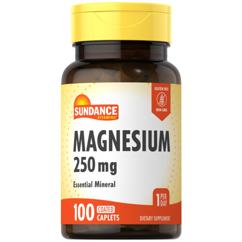 Sundance Vitamins, Magnesium, 250 mg, 100 Überzogene Kapseltabletten