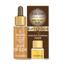 Jergens Natural Glow Instant Sun Drops  Sunless Tanning for Face and Body  Instant Sun Bronzing Drops  1 Fl Oz