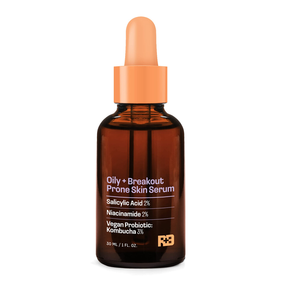 Real Basic Skin Serum For Oily Skin And Breakouts With Salicyclic Acid Niacinamide & Vegan Probiotic Kombucha 1 Oz. - Salicylic Acid Face Serum