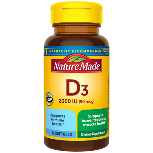 Nature Made Nature Made, Vitamin D3, 50 mcg (2.000 IE), 90 Softgels