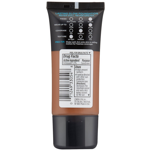 L’Oréal Paris L'Oreal Paris Makeup Infallible 24HR Pro-Glow Foundation, Cocoa, 1 fl oz. 1